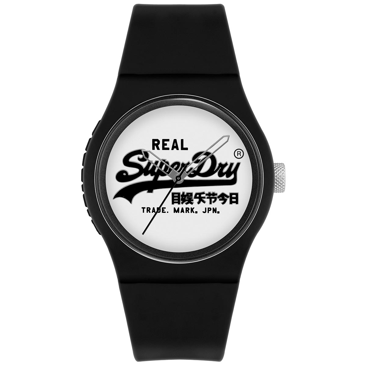 Superdry Black Rubber Strap SYG280BW